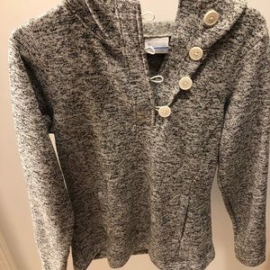 Grey Columbia sweater with hoodie